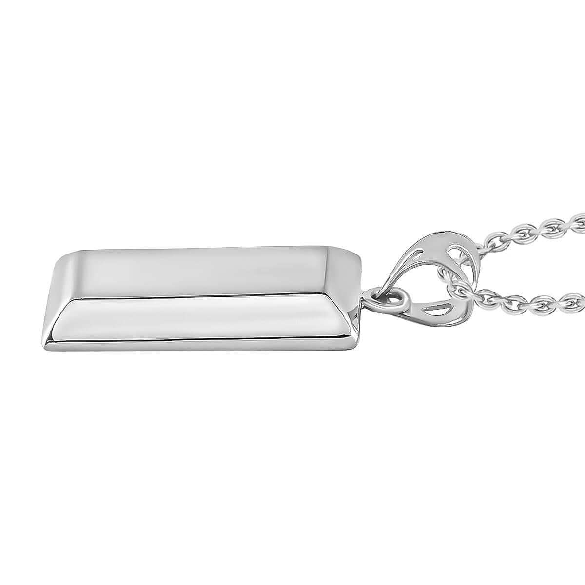 Platinum Overlay Sterling Silver Ingot Pendant 7569806 3