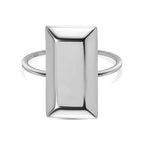 Platinum Overlay Sterling Silver Bar Ring