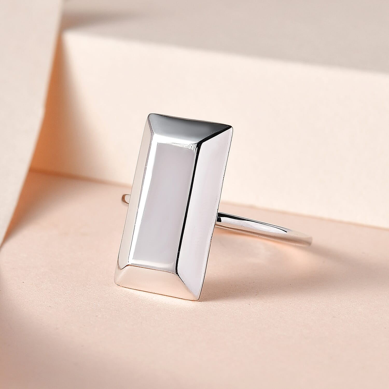 Platinum Overlay Sterling Silver Bar Ring 7571931 1