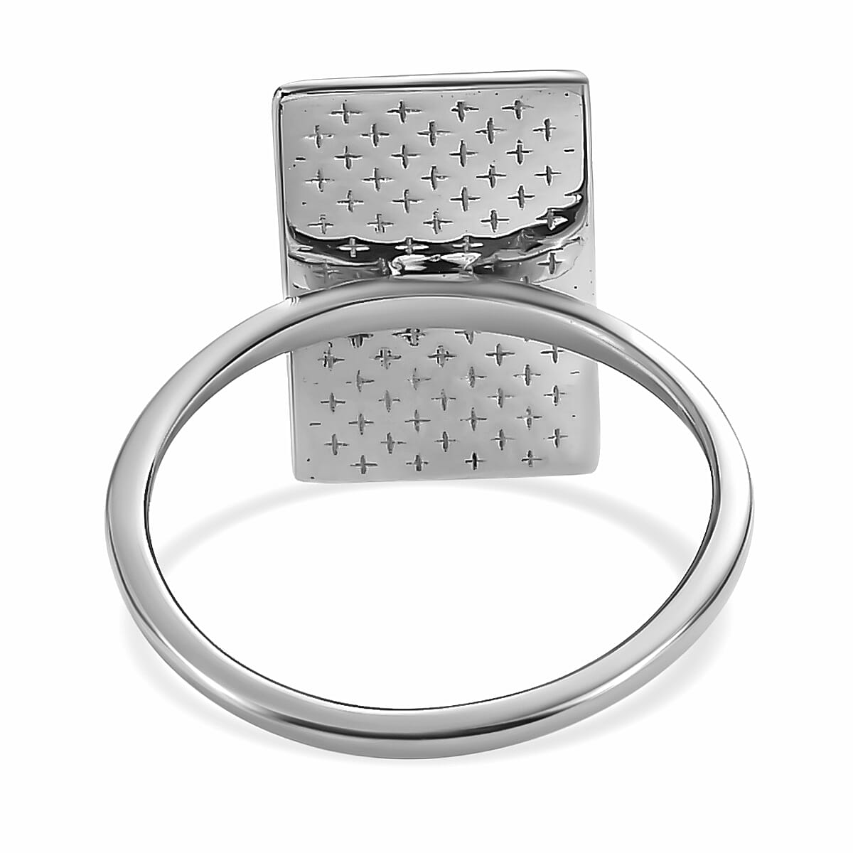Platinum Overlay Sterling Silver Bar Ring 7571931 4