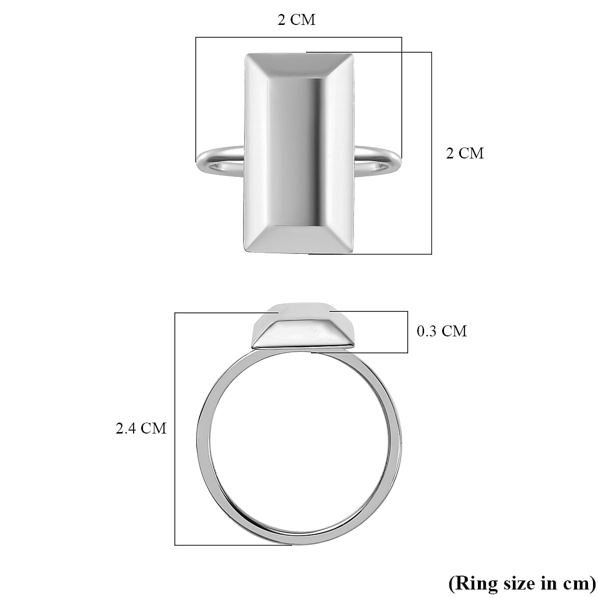 Platinum Overlay Sterling Silver Bar Ring 7571931 5