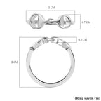 Platinum Overlay Sterling Silver Snaffle Ring