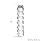 Platinum Overlay Sterling Silver Full Hoop Pebble Earrings