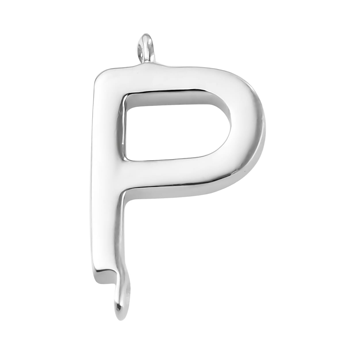 Platinum Overlay Sterling Silver P Initial Charm,Silver Wt 0.52 Gms. 3752490 0