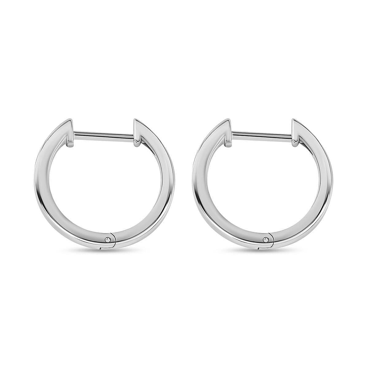 Platinum Overlay Sterling Silver J Hoop Half Hoop Earring 7508668 4