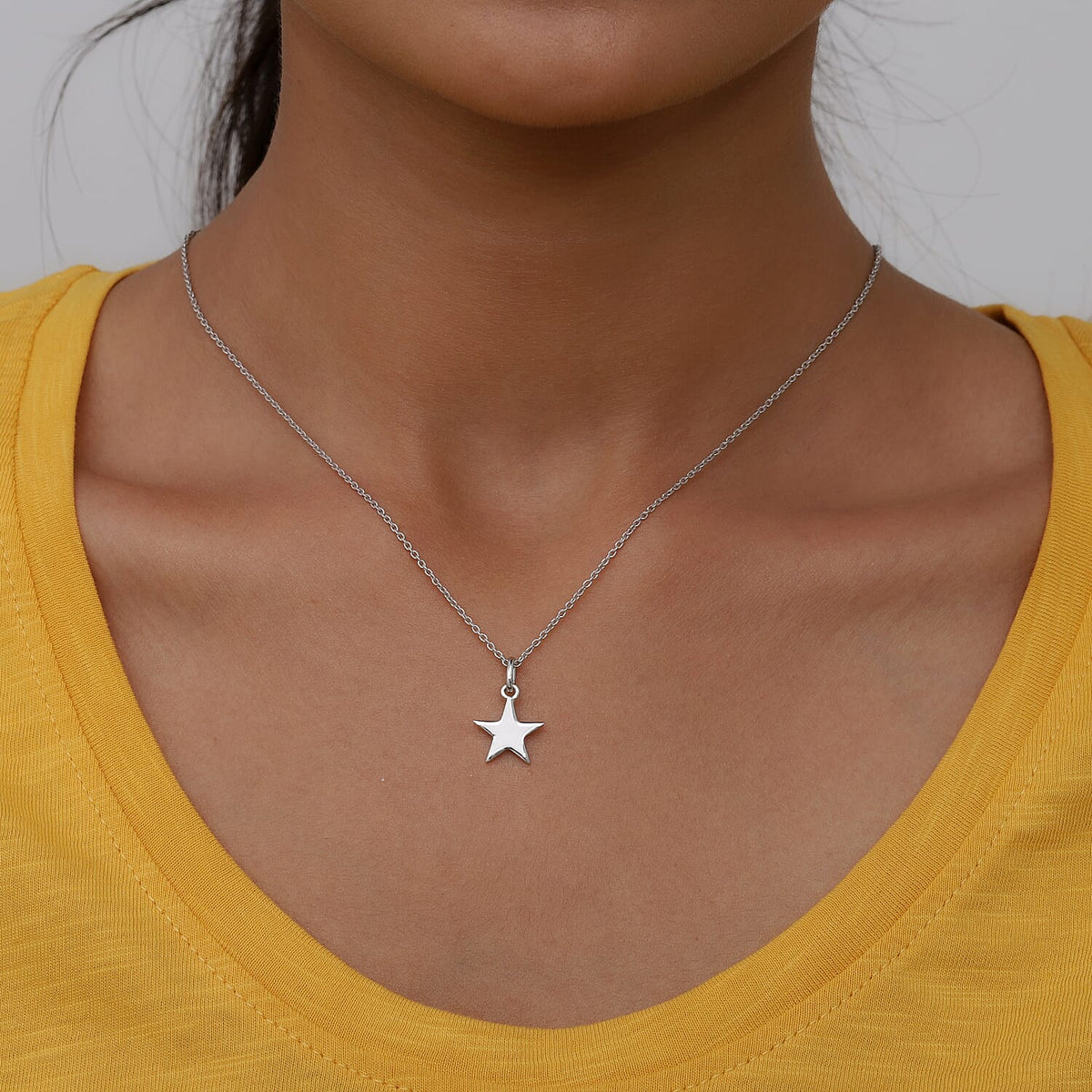Platinum Overlay Sterling Silver Letter Star Pendant with Chain (Size 20) 3624792 2