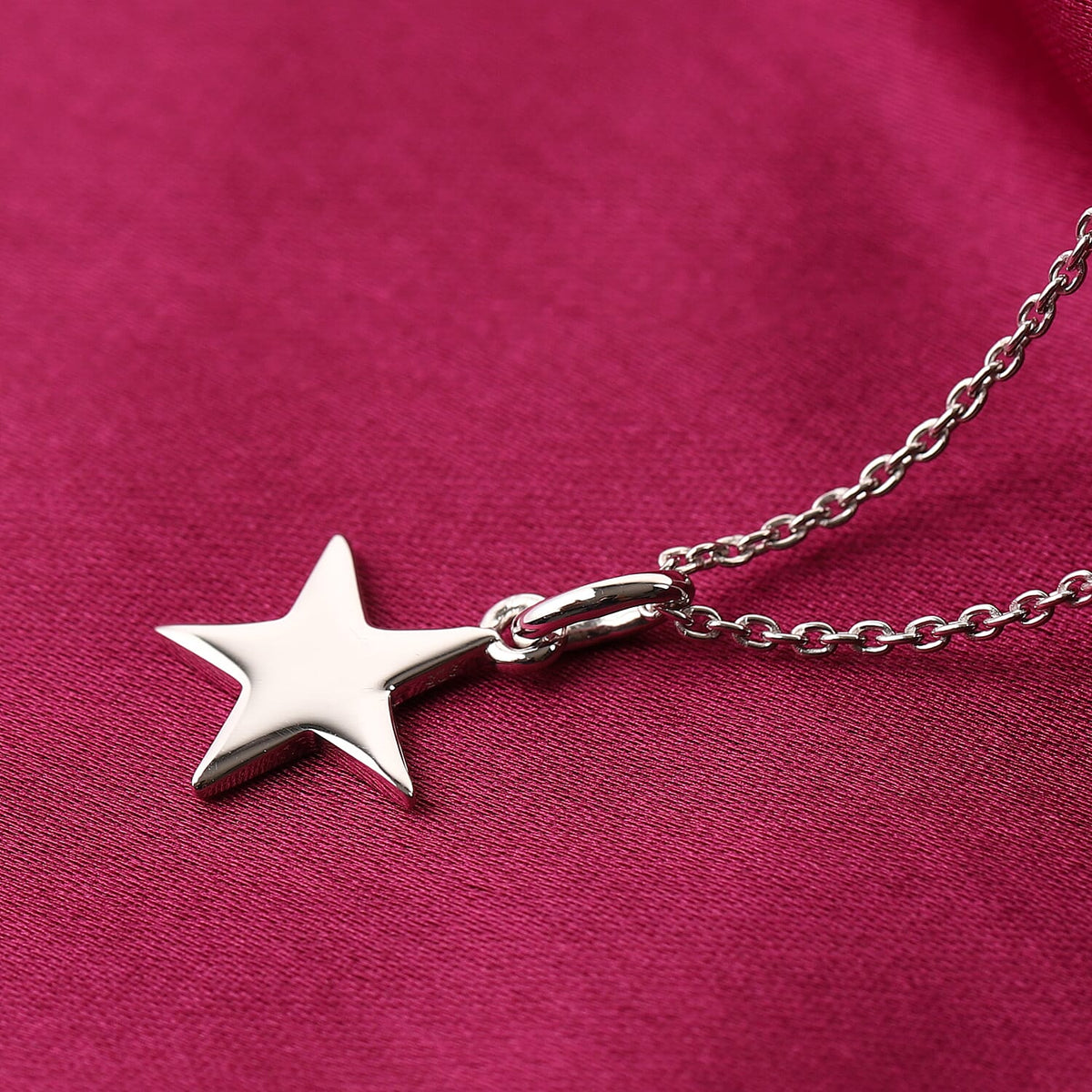 Platinum Overlay Sterling Silver Letter Star Pendant with Chain (Size 20) 3624792 3