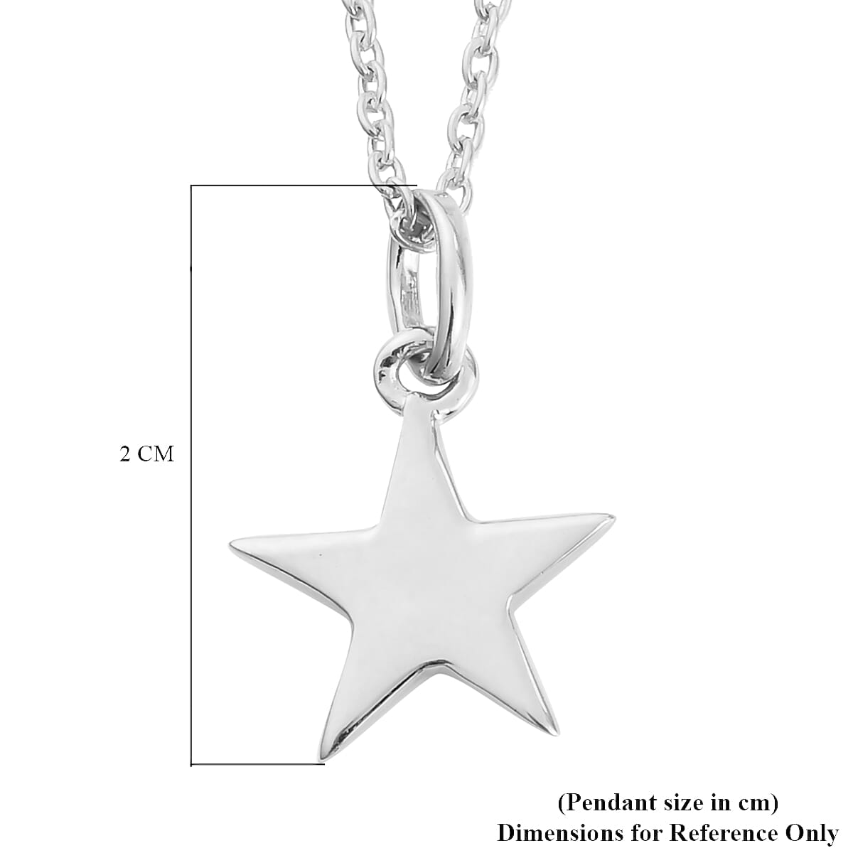 Platinum Overlay Sterling Silver Letter Star Pendant with Chain (Size 20) 3624792 5