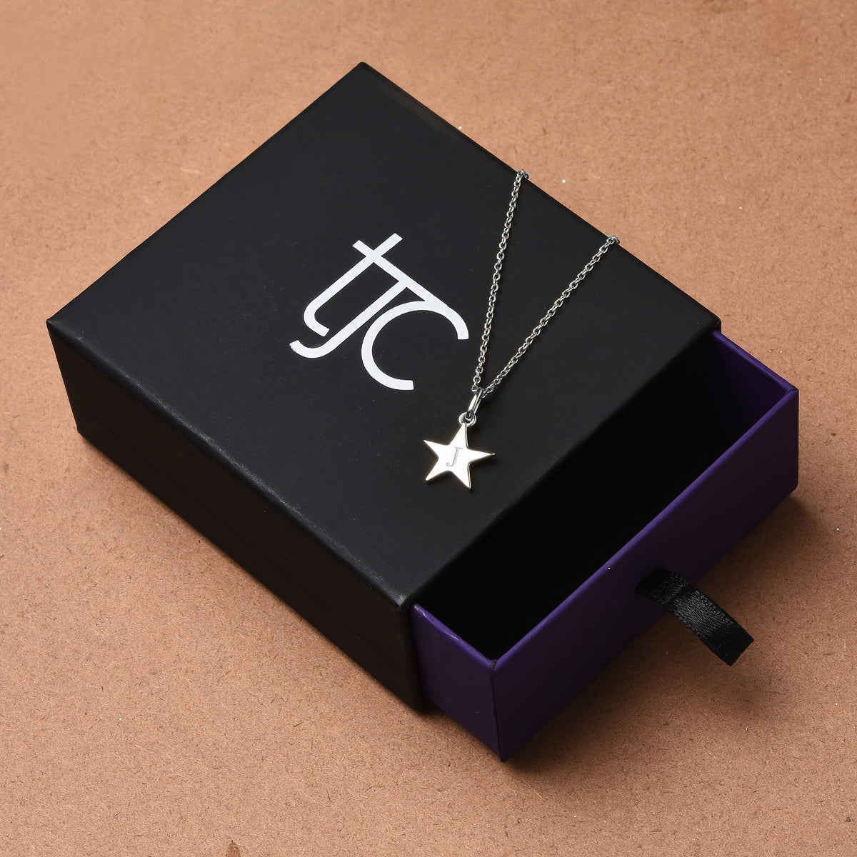 Platinum Overlay Sterling Silver Letter Star Pendant with Chain (Size 20) 3624792 6