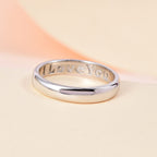 Platinum Overlay Sterling Silver I Love You Engraved Band Ring