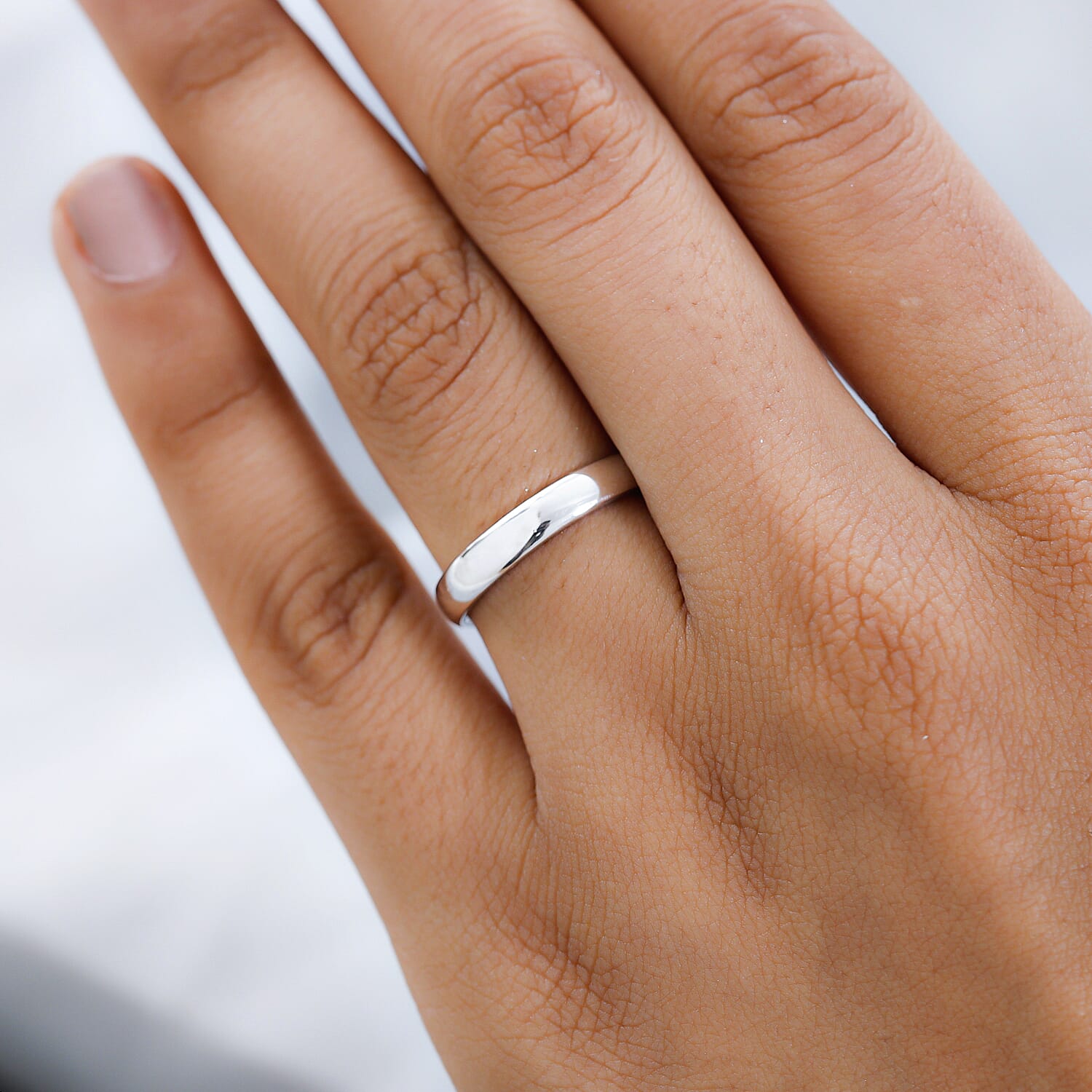 I Love You Engraved Wedding Band Ring in Sterling Silver with Platinum Plating 3652389 3