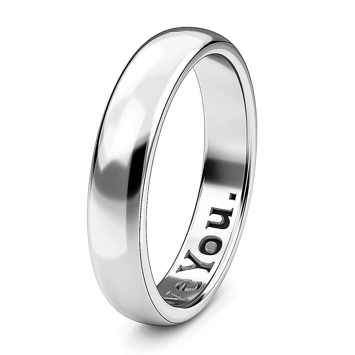 I Love You Engraved Wedding Band Ring in Sterling Silver with Platinum Plating 3652389 4