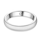 Platinum Overlay Sterling Silver I Love You Engraved Band Ring