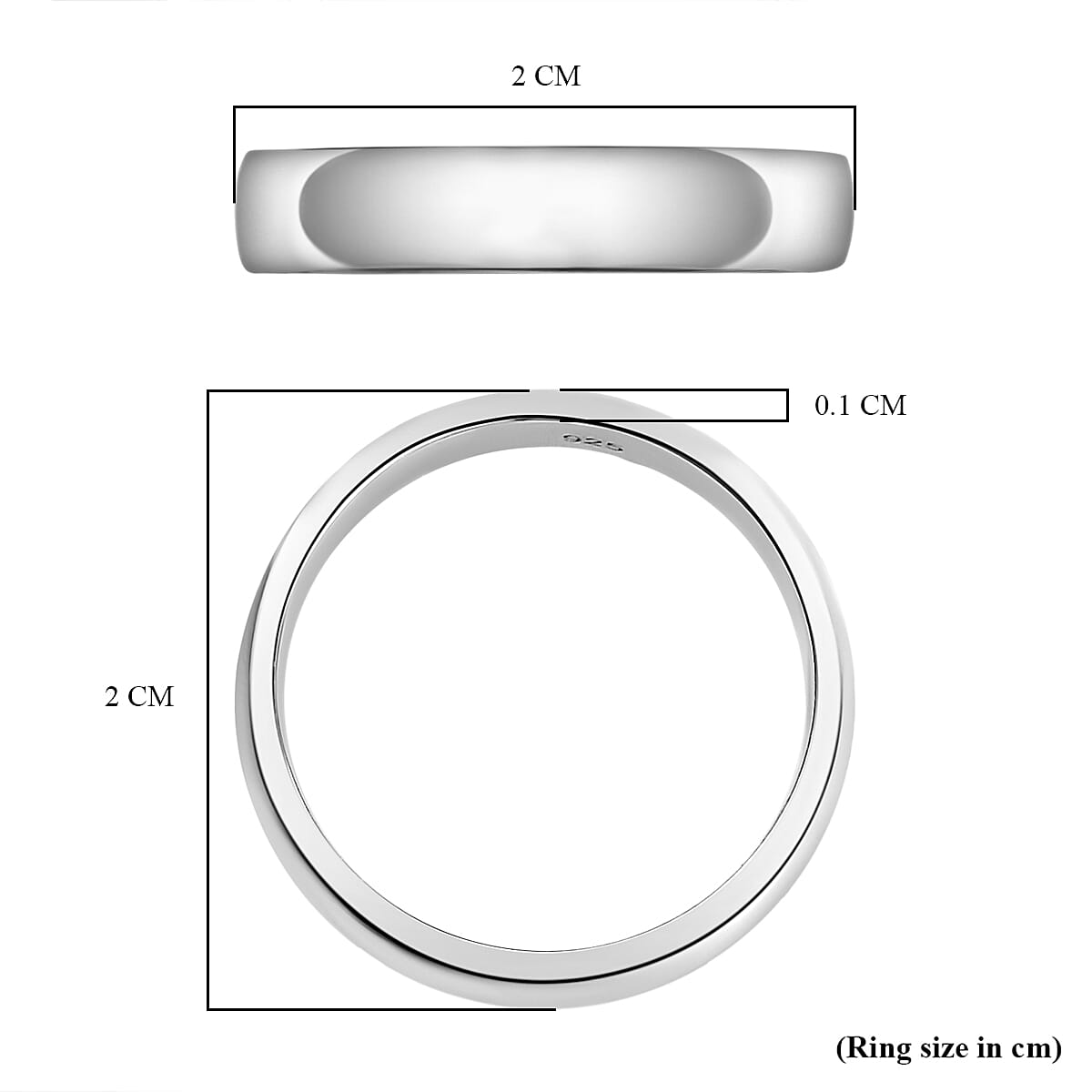 I Love You Engraved Wedding Band Ring in Sterling Silver with Platinum Plating 3652389 7