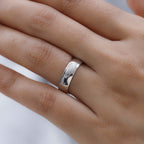 Platinum Overlay Sterling Silver Forever Yours Engraved Band Ring