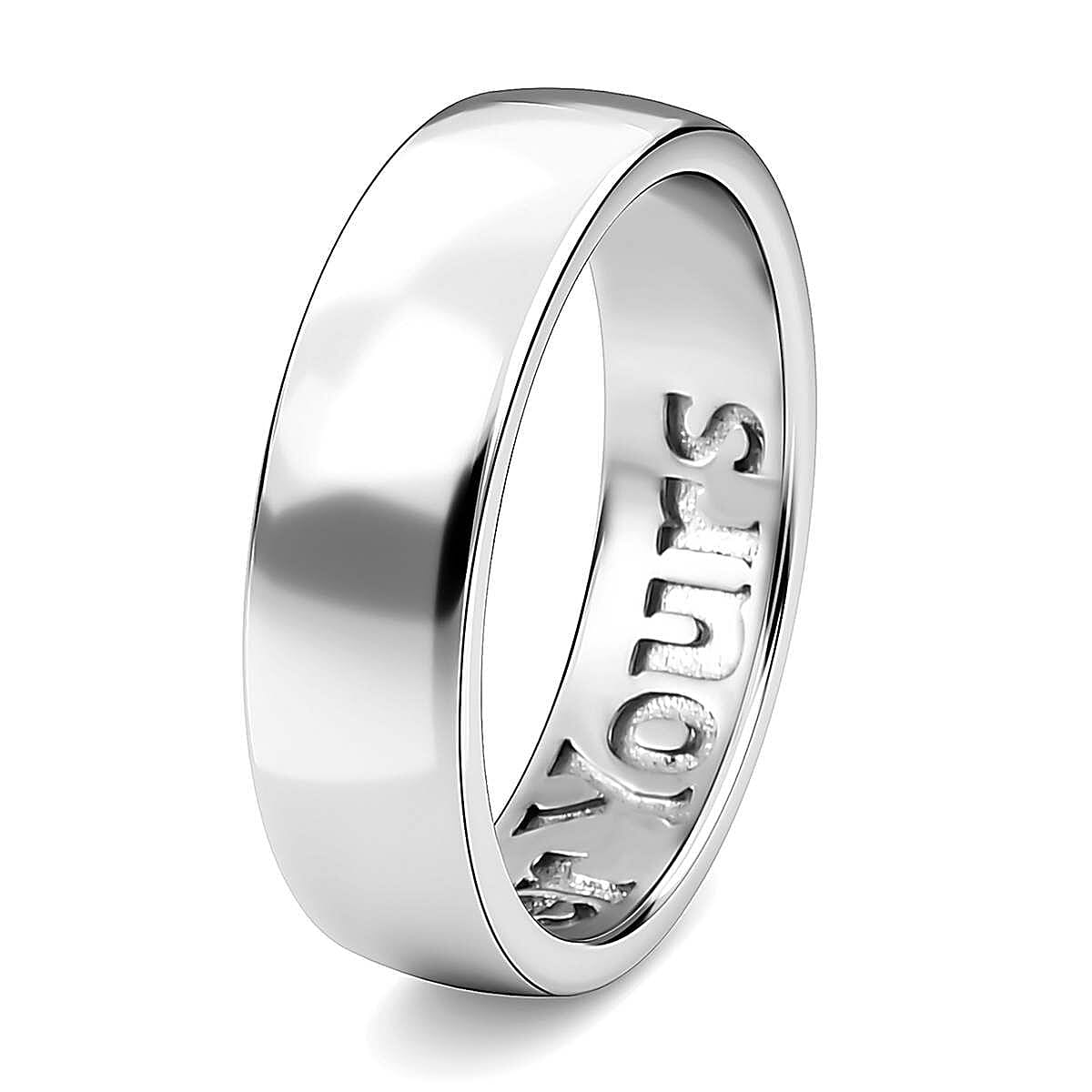 Forever Yours Engraved Band Ring in Sterling Silver with Platinum Plating 7442650 4