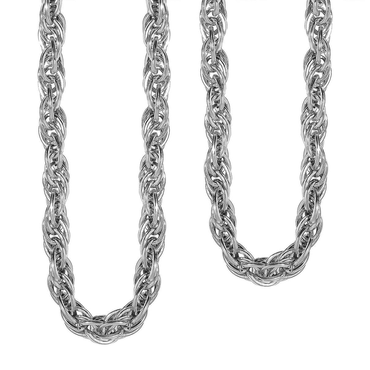 Platinum Overlay Sterling Silver Prince of Wales Necklace (Size - 24), Silver Wt. 33.54 Gms 7320162 0