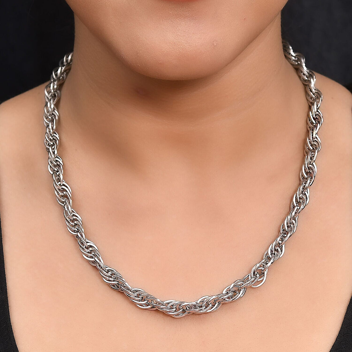 Platinum Overlay Sterling Silver Prince of Wales Necklace (Size - 24), Silver Wt. 33.54 Gms 7320162 2