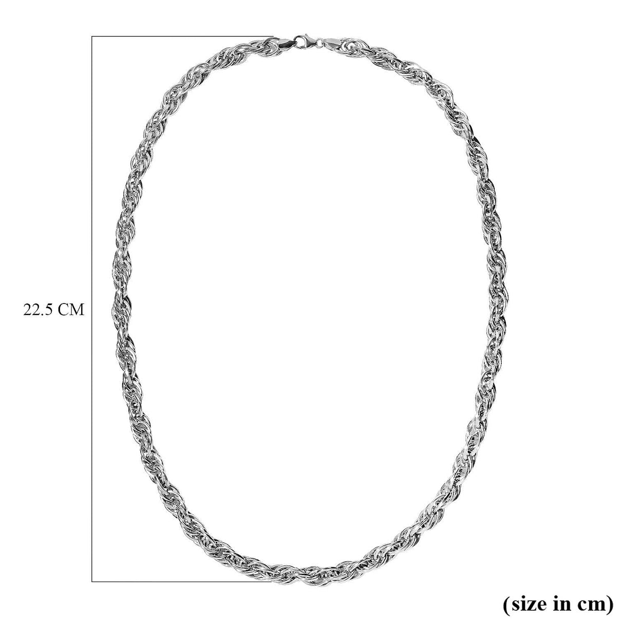 Platinum Overlay Sterling Silver Prince of Wales Necklace (Size - 24), Silver Wt. 33.54 Gms 7320162 7