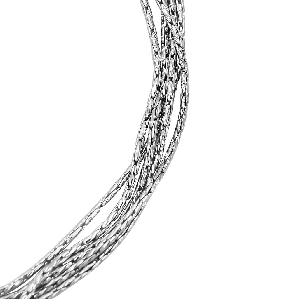 Platinum Overlay Sterling Silver Multi Strand Necklace (Size -8 inch including extender), Silver Wt. 4.75 Gms