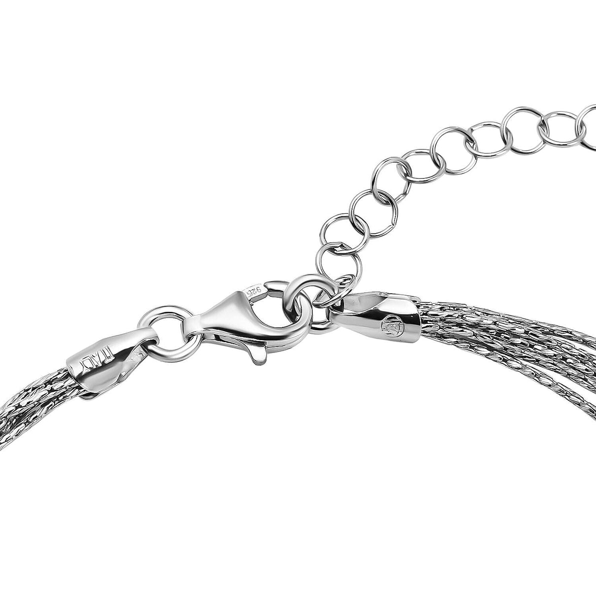 Platinum Overlay Sterling Silver NecklaceE (Size - 18) 7306615 3