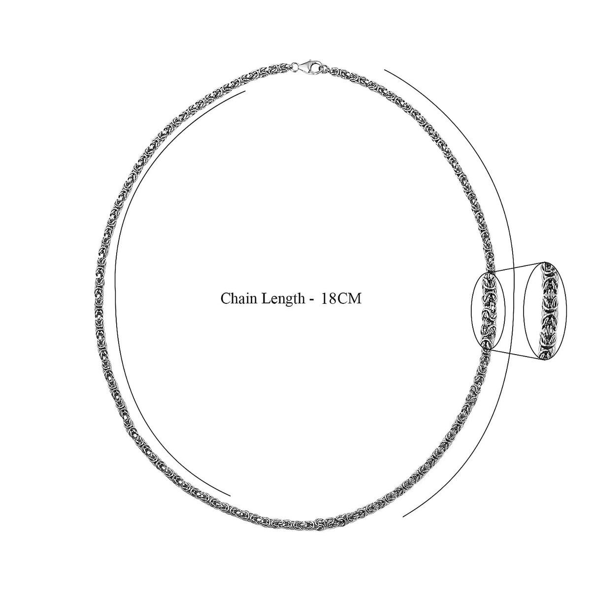 Platinum Overlay Sterling Silver Byzantine Necklace (Size - 20),  Silver Wt. 33.5 Gms 7563430 4