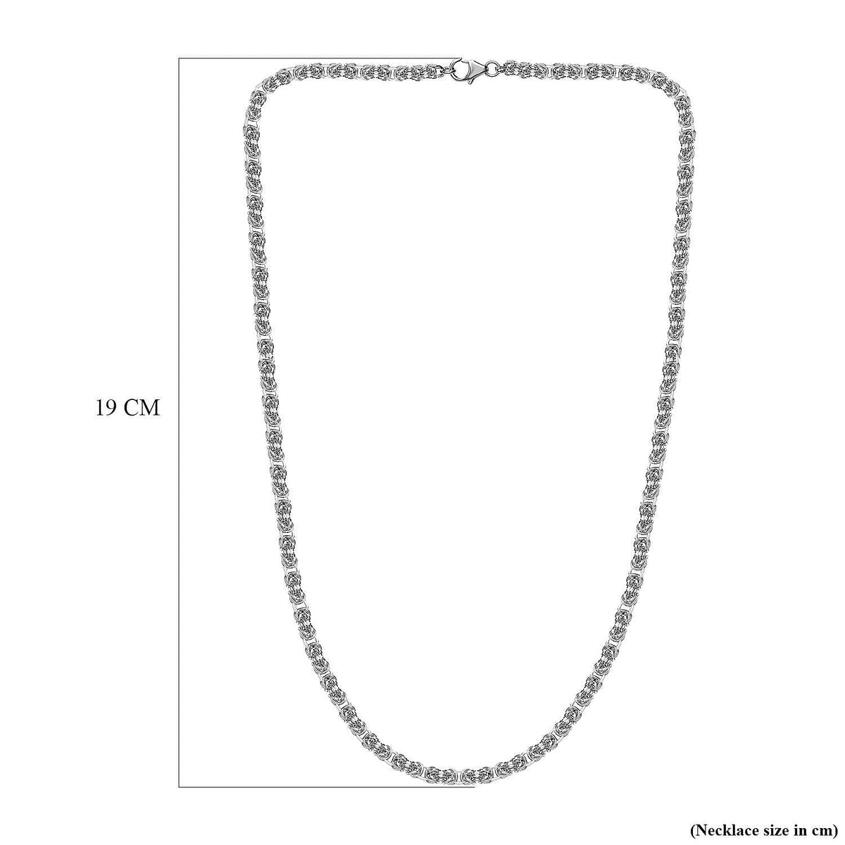 Platinum Overlay Sterling Silver Byzantine Necklace (Size - 20),  Silver Wt. 33.5 Gms 7563430 7