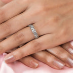 Platinum Overlay Sterling Silver Byzantine Ring, Silver Wt. 4.50 Gms.
