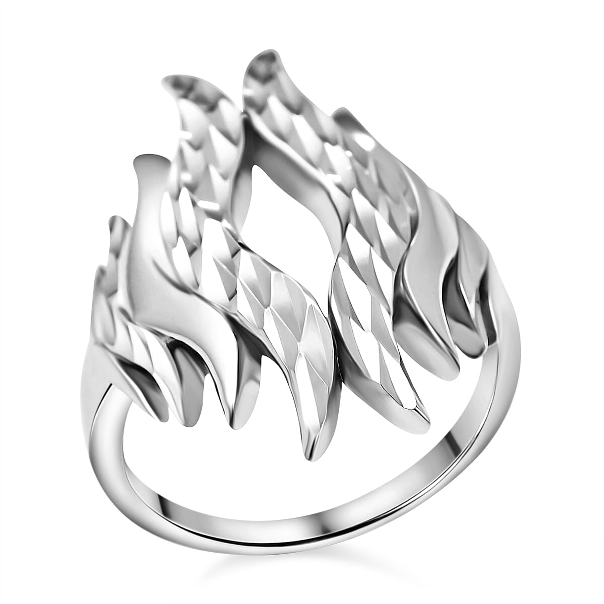 Lucy Q Flame Collection - Platinum Overlay Sterling Silver Ring 7666998 3