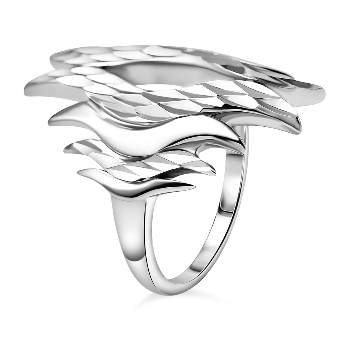 Lucy Q Flame Collection - Platinum Overlay Sterling Silver Ring 7666998 4