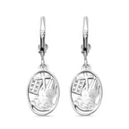 Platinum Overlay Sterling Silver Solitaire Lever Back Earring