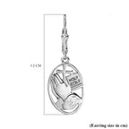 Platinum Overlay Sterling Silver Solitaire Lever Back Earring