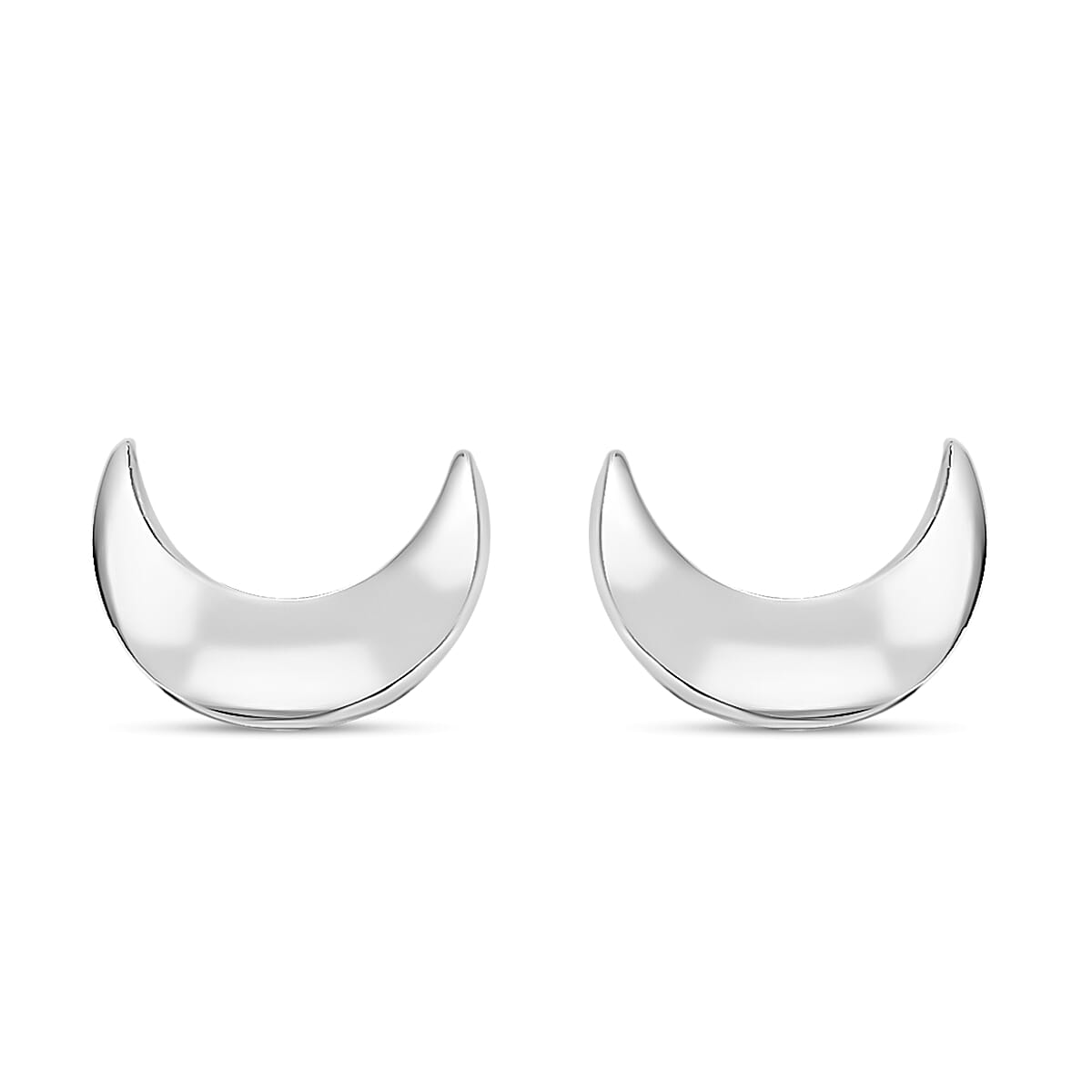 Rachel Galley - Platinum Overlay Sterling Silver Moon Earrings with Push Back 7508630 0
