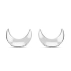 Rachel Galley - Platinum Overlay Sterling Silver Moon Earrings with Push Back