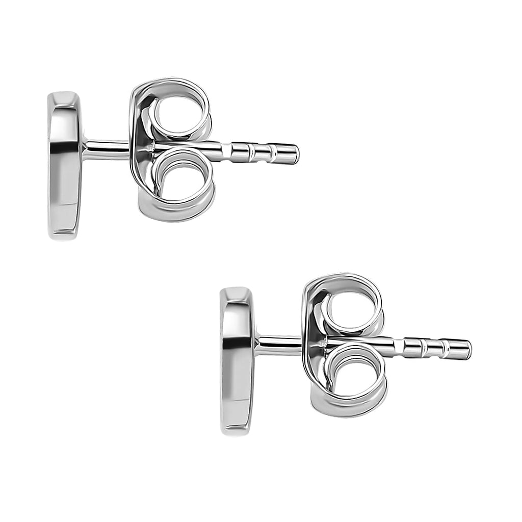 Rachel Galley - Platinum Overlay Sterling Silver Moon Earrings with Push Back