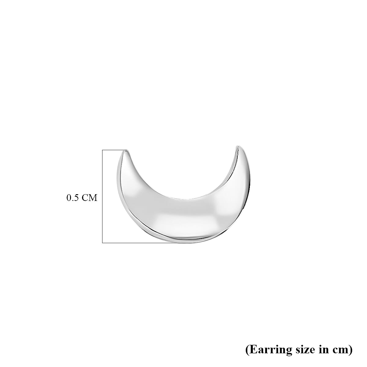 Rachel Galley - Platinum Overlay Sterling Silver Moon Earrings with Push Back 7508630 6