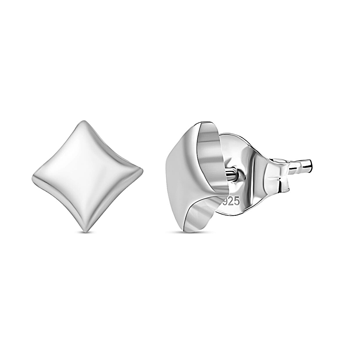 Rachel Galley - Platinum Overlay Sterling Silver Star Stud Earrings with Push Back 7508641 0