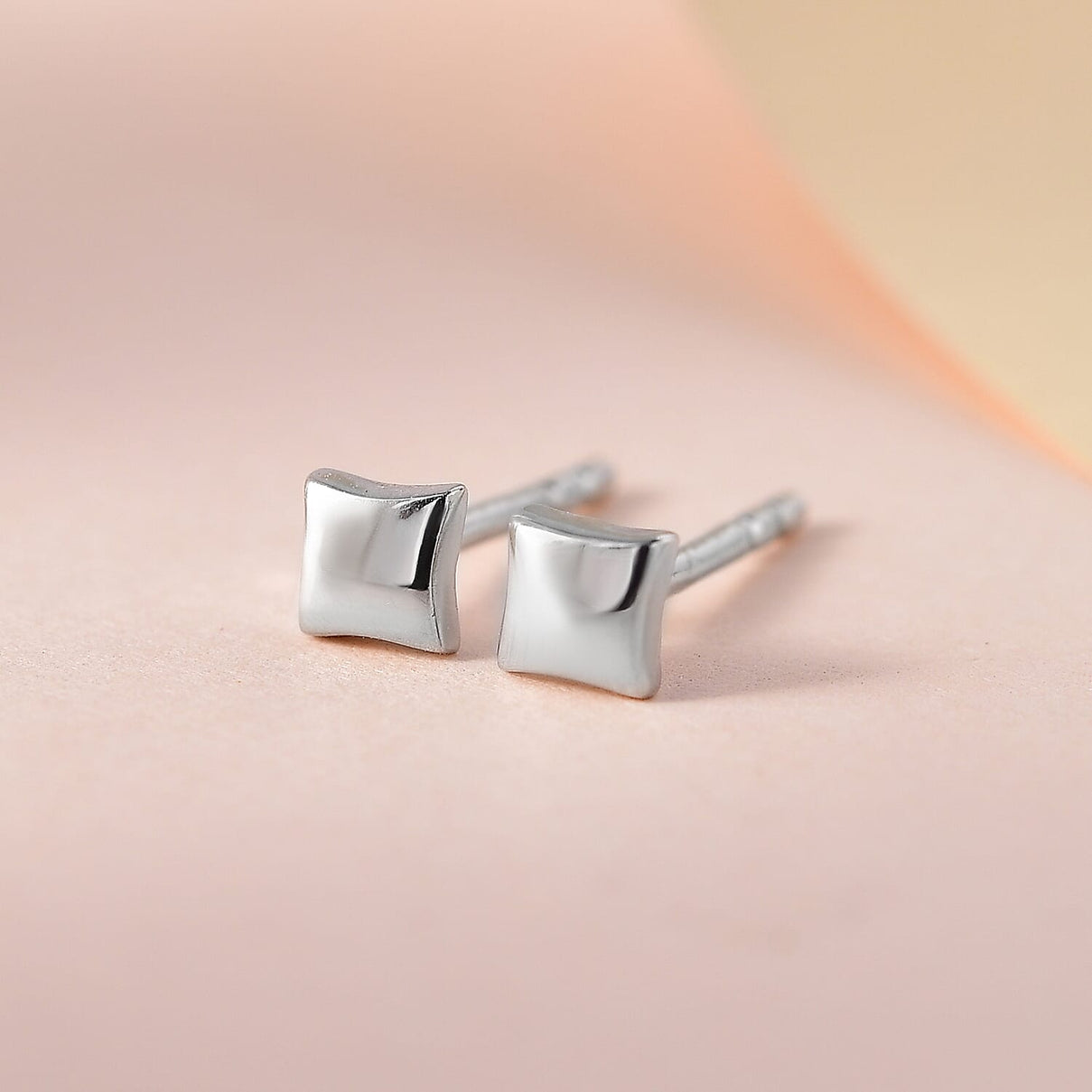 Rachel Galley - Platinum Overlay Sterling Silver Star Stud Earrings with Push Back 7508641 2