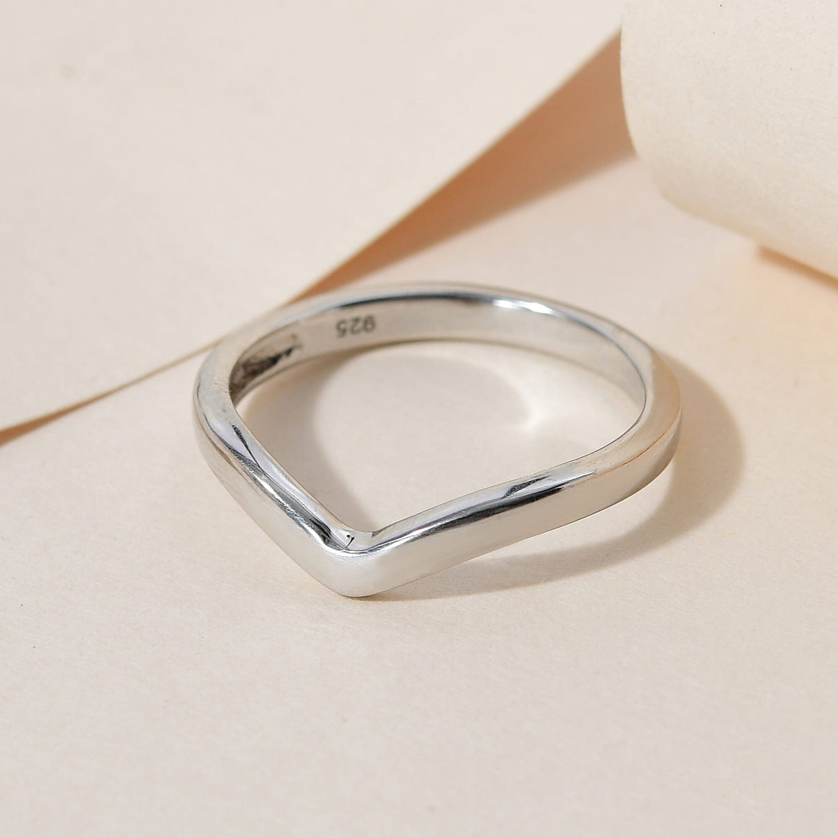 Royal Bali Collection - Platinum Overlay Sterling Silver Wishbone Ring 7530021 3
