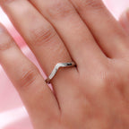 Royal Bali Collection - Platinum Overlay Sterling Silver Wishbone Ring
