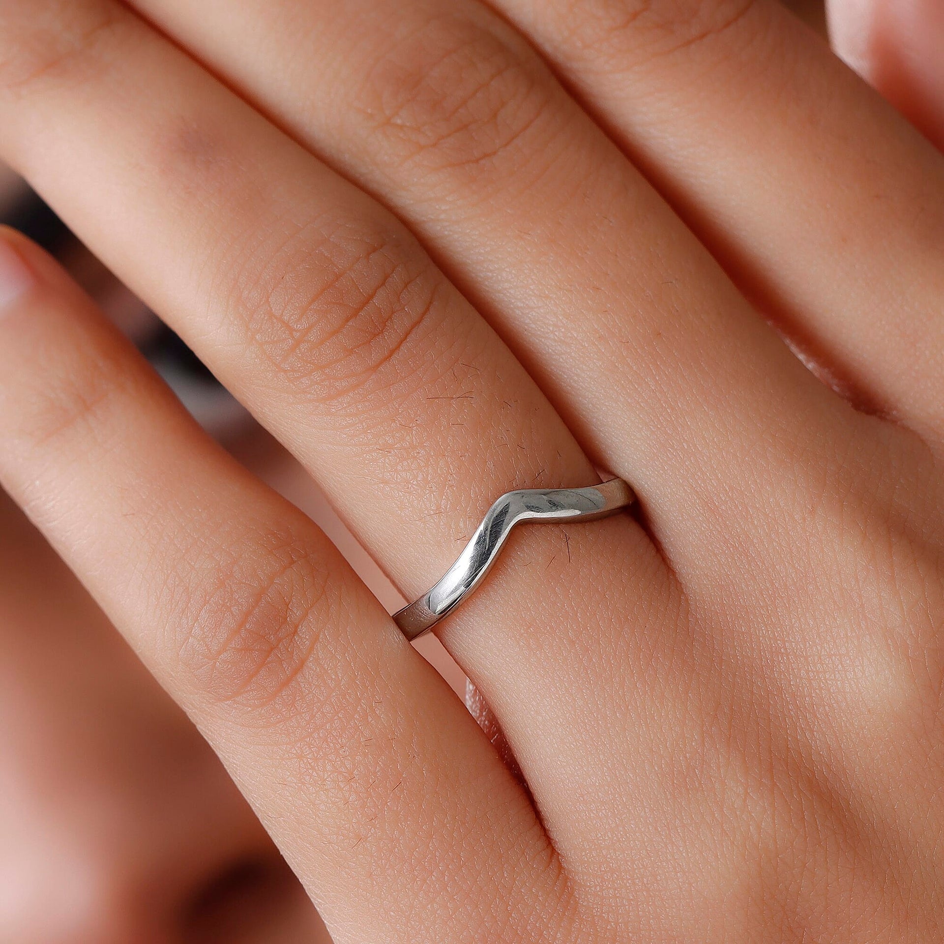 Royal Bali Collection - Platinum Overlay Sterling Silver Wishbone Ring 7530021 5