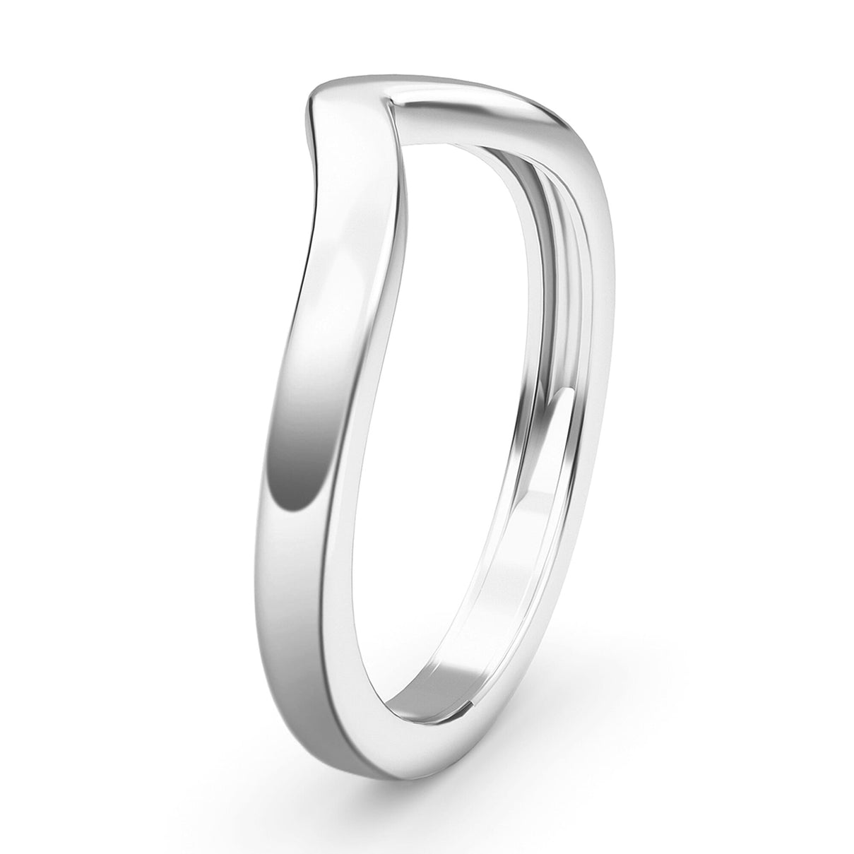 Royal Bali Collection - Platinum Overlay Sterling Silver Wishbone Ring 7530021 6