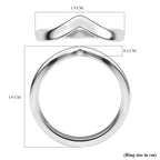 Royal Bali Collection - Platinum Overlay Sterling Silver Wishbone Ring