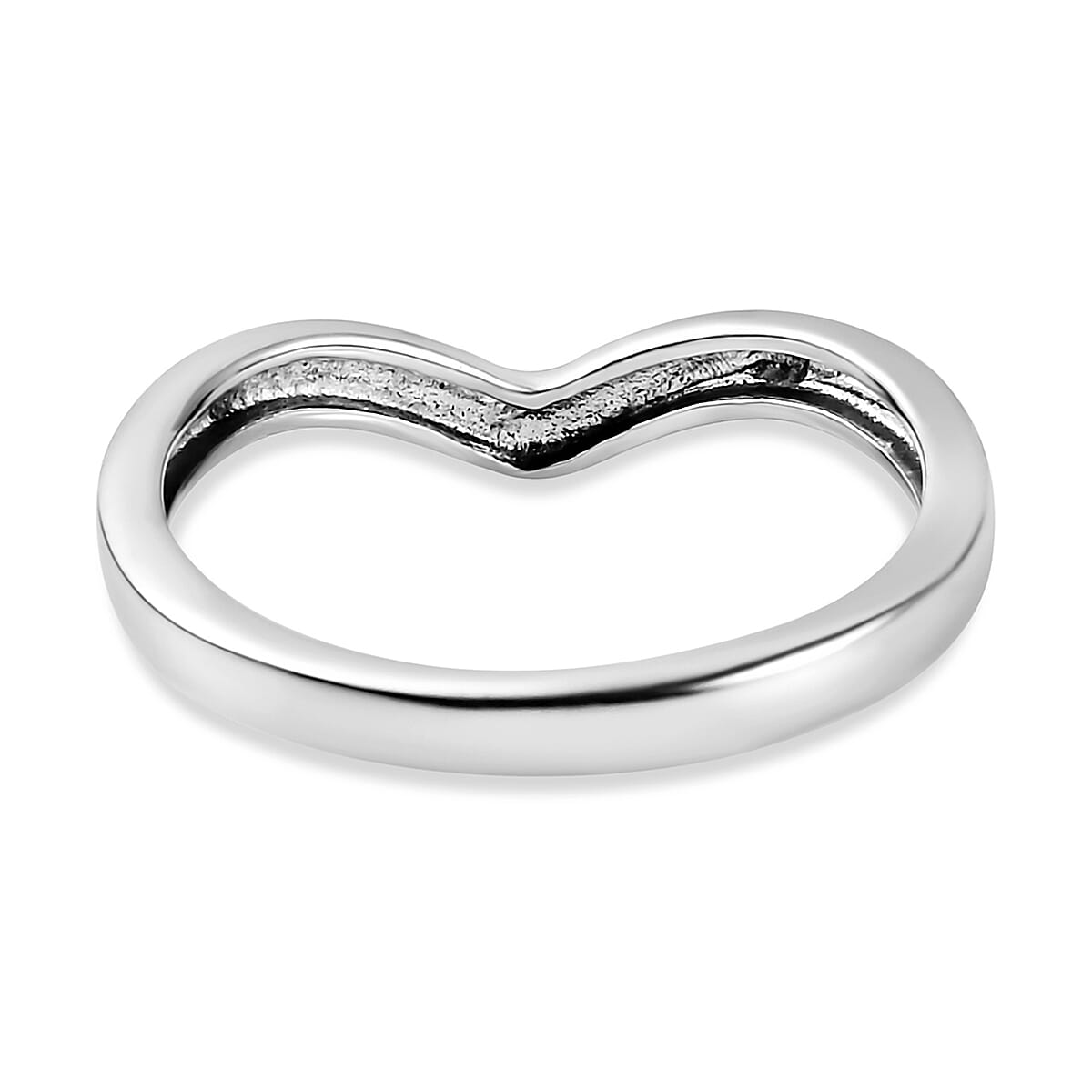 Wishbone V Shape Ring in Sterling Silver with Platinum Plated 3146038 5