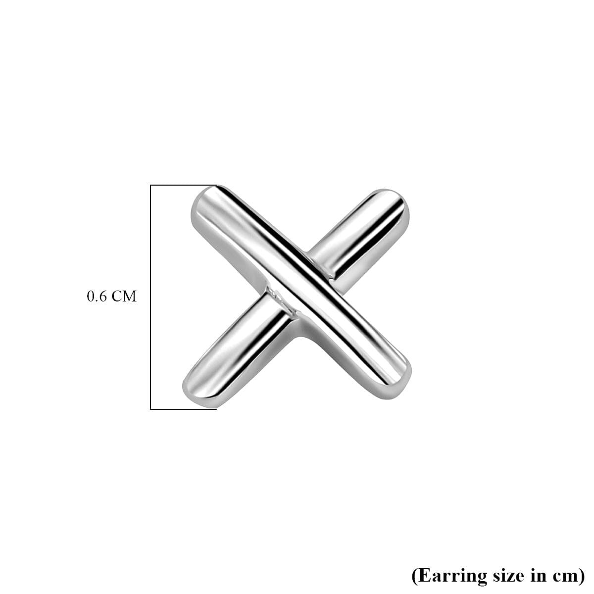 X Earrings in Sterling Silver with Platinum Plating 7340947 5