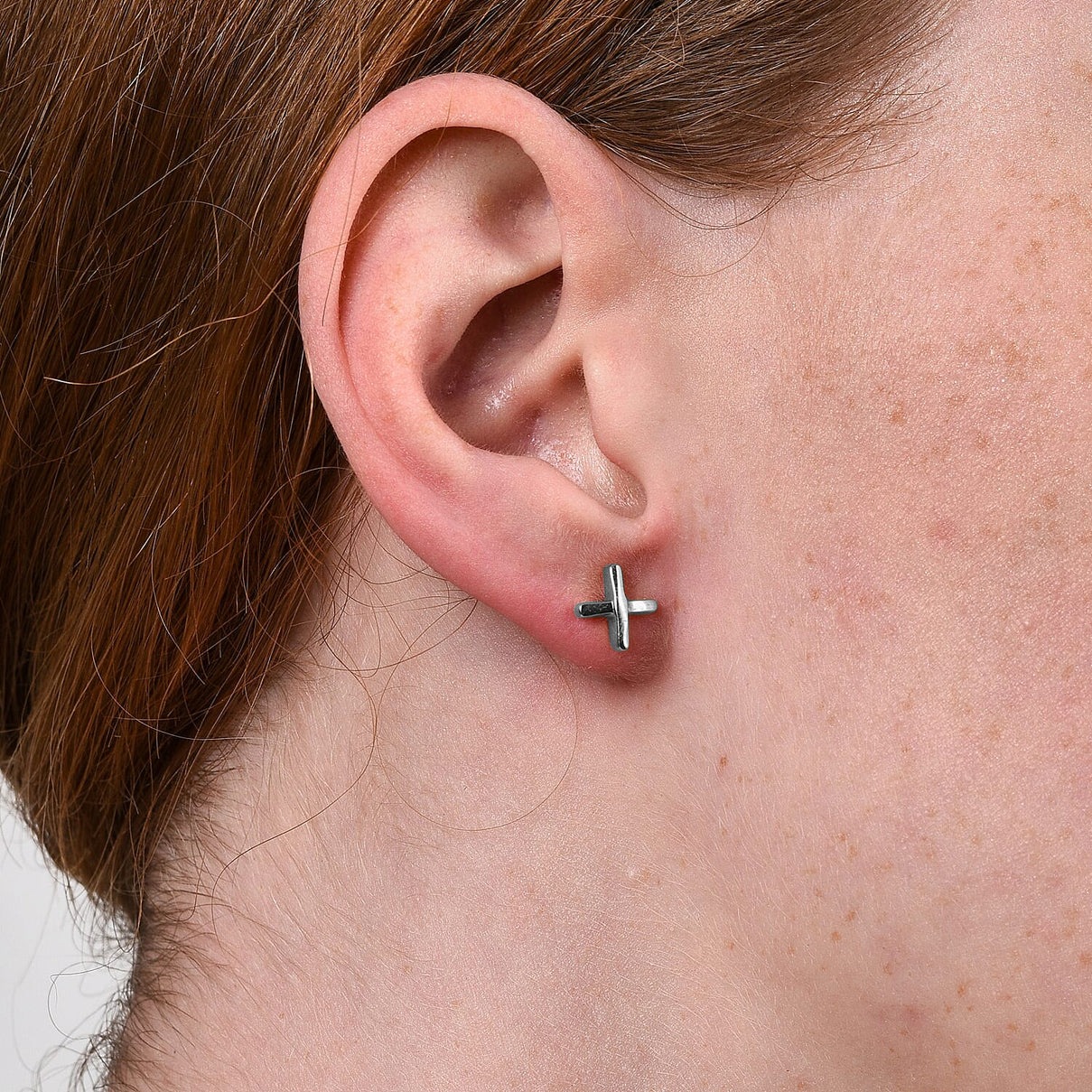 X Earrings in Sterling Silver with Platinum Plating 7340947 7