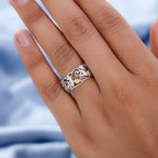 Platinum Overlay and 18K Vermeil Yellow Gold Plated Sterling Silver Ring