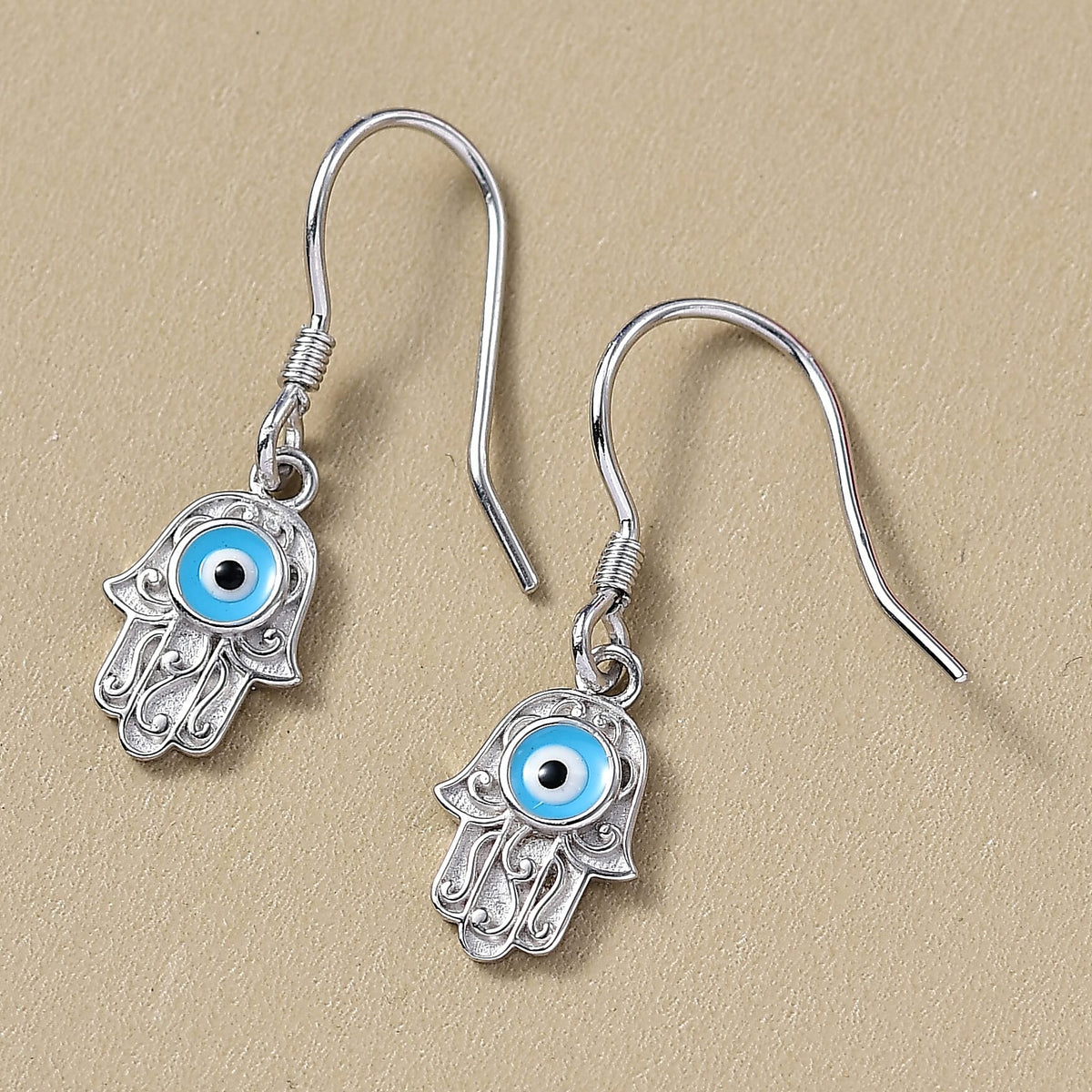 Platinum Overlay Sterling Silver Solitaire Lever Back Earring with J Hook 8276425 2