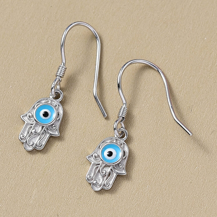 Platinum Overlay Sterling Silver Solitaire Lever Back Earring with J Hook 8276425 2