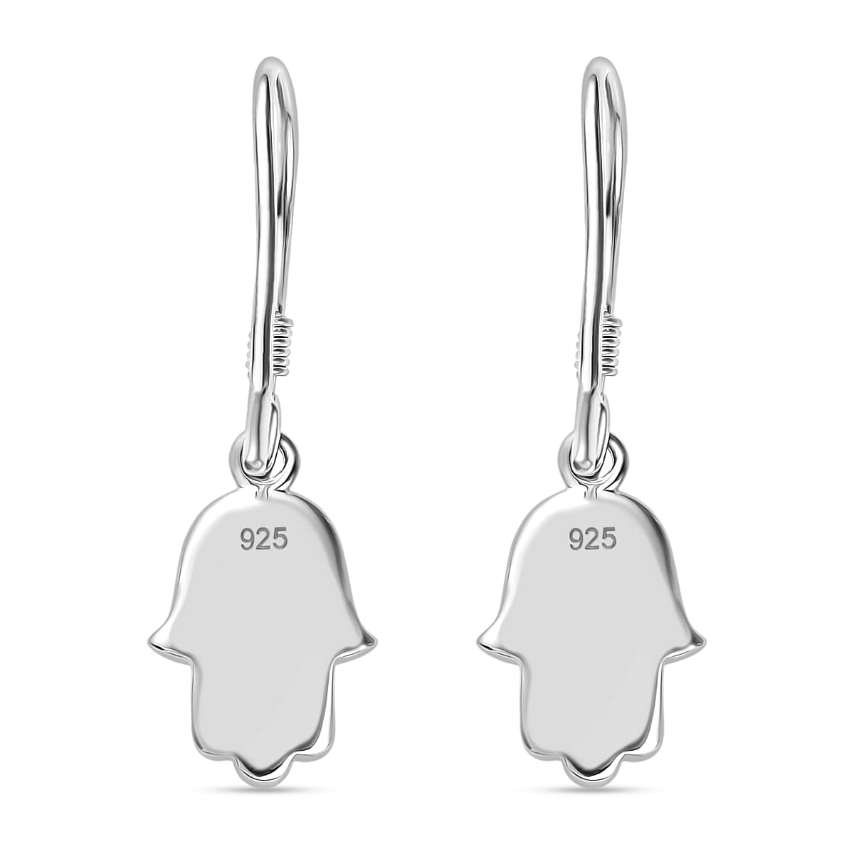 Platinum Overlay Sterling Silver Solitaire Lever Back Earring with J Hook 8276425 5